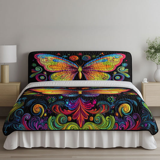 Dreamscape Butterfly WN1912007CL Quilted Headboard Slipcover