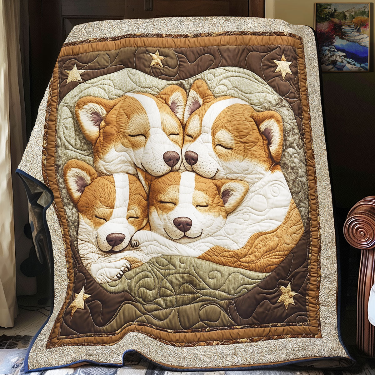 Lovely Corgi WX3105034CL Quilt