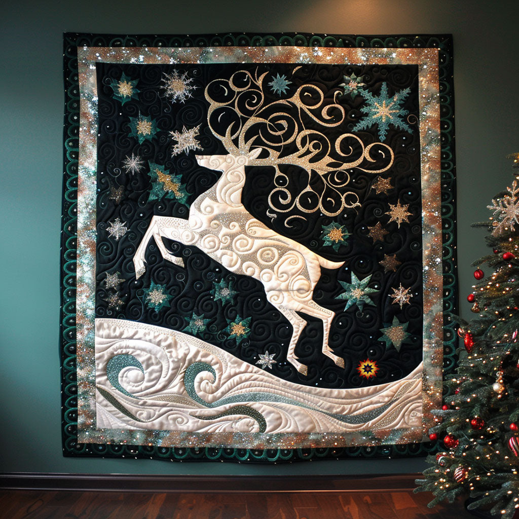 Christmas Elegant Reindeer WJ1710003CL Quilt