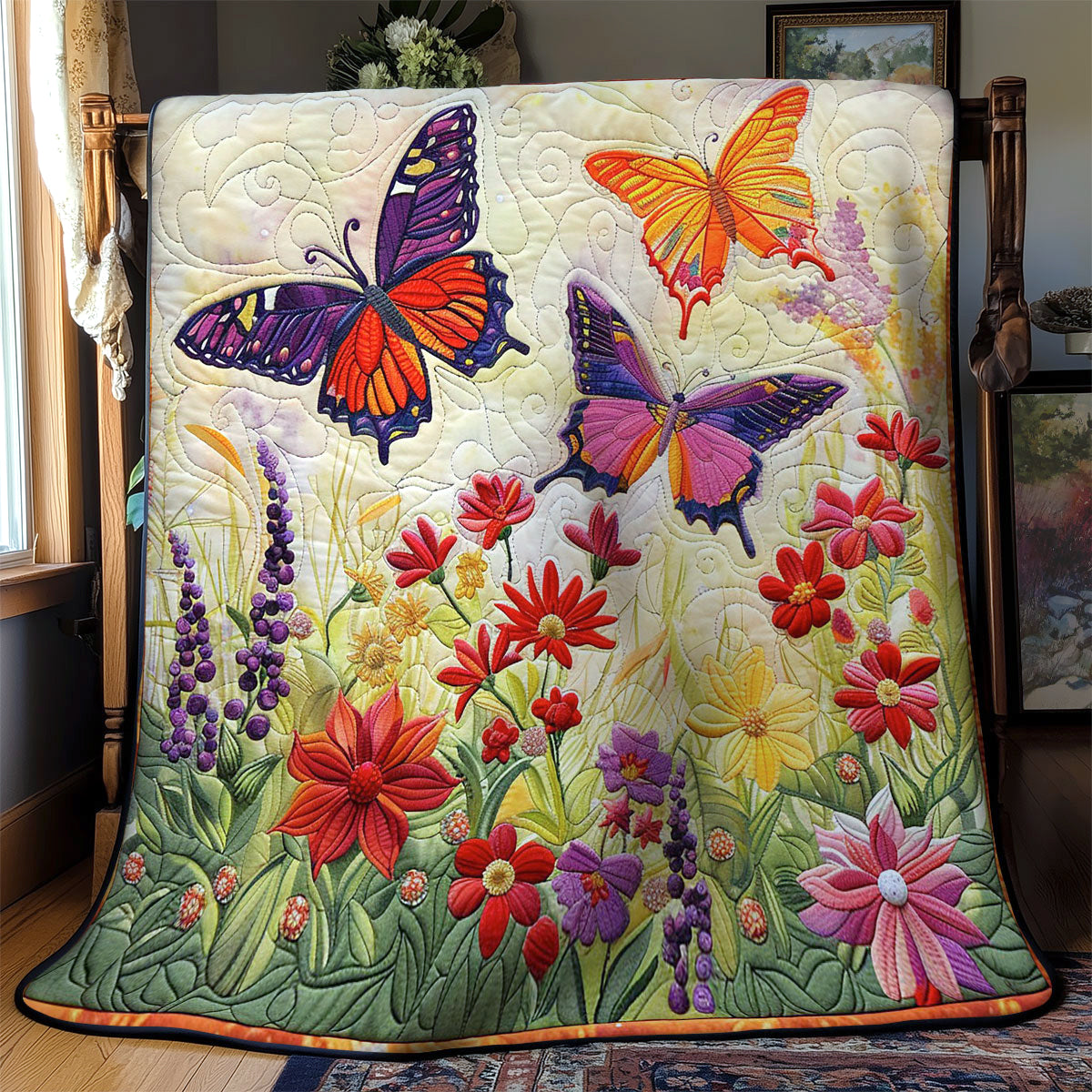Butterfly Floral Garden CW1501068CL Quilt