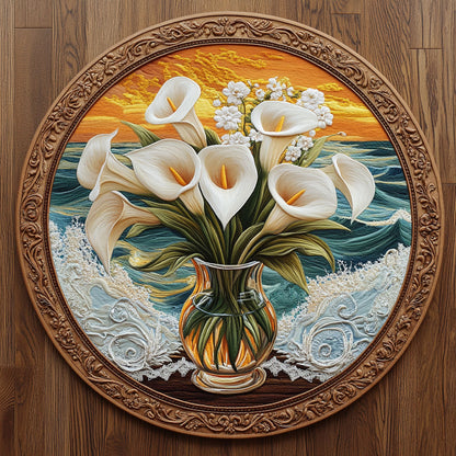 Calla Lily Lacewheel WN1806008CL Quilted Round Mat