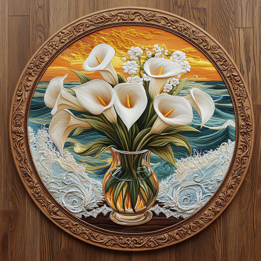 Calla Lily Lacewheel WN1806008CL Quilted Round Mat