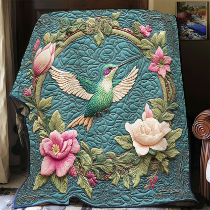Hummingbird And Magnolia Wreath WY2403018CL Quilt
