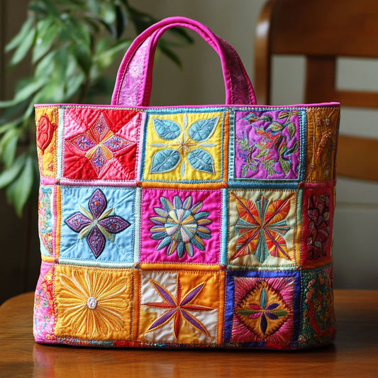 Bright Mosaic Patchwork CW2709003CL Quilted Tote Bag