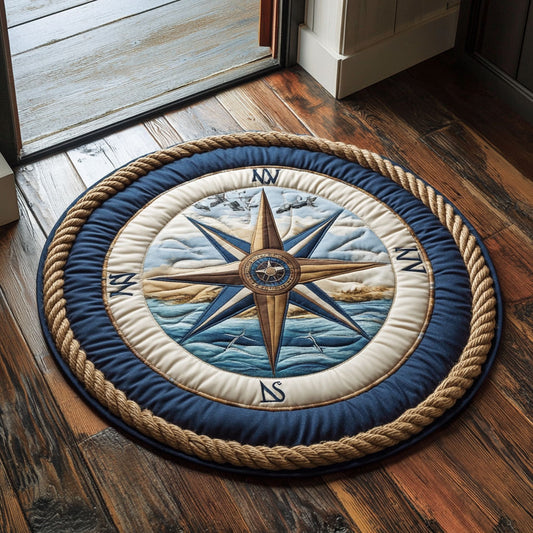 Sailor’s Compass CP0907027CL Quilted Round Mat
