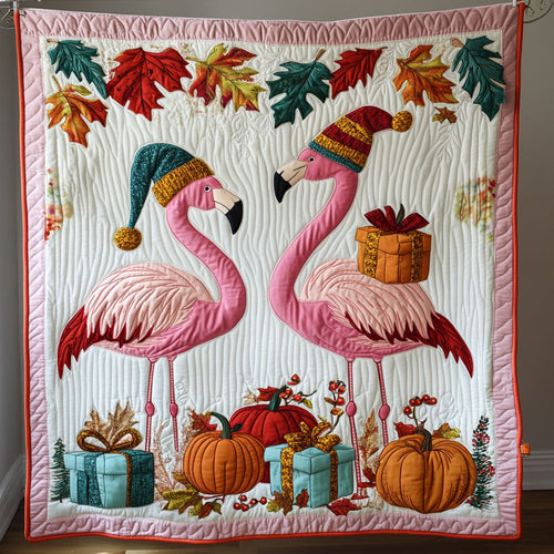 Holiday Flamingos WY2208126CL Quilt
