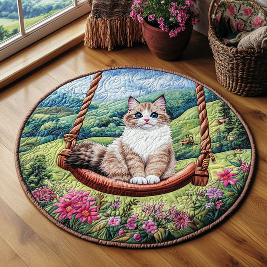 Kitty's Garden Swing WJ2804029CL Quilted Round Mat