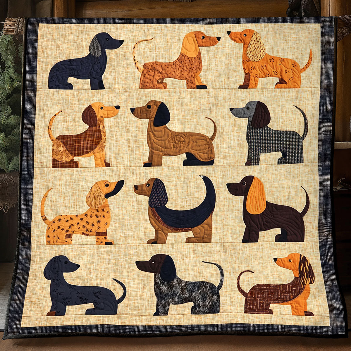 Lovely Dachshund WP1905028CL Quilt