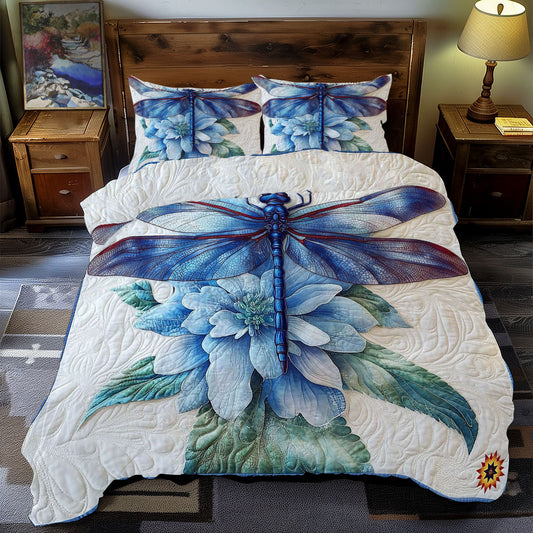 Blue Flower And Dragonfly WY1012052CL Duvet Cover Set