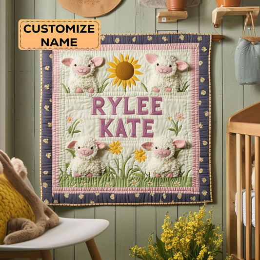 Sweet Snout Meadow WY2907041CL Personalized Baby Quilt