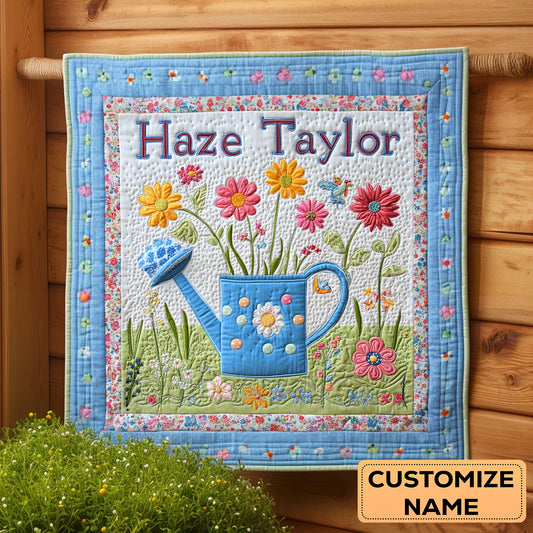 Watering Can Dreams WN2407073CL Personalized Baby Quilt