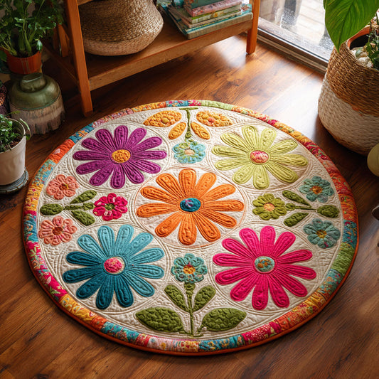 Spring Sprinkle CW0708024CL Quilted Round Mat