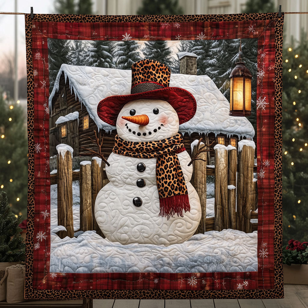 Leopard Print Snowman LT1411012CL Quilt