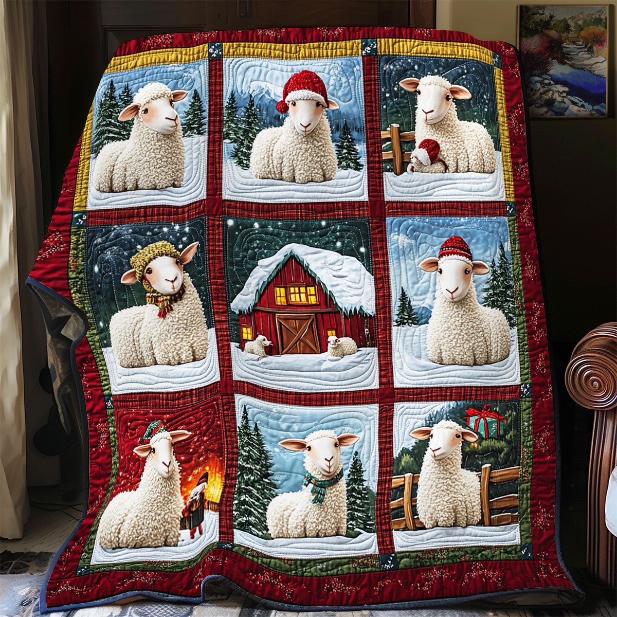 Snowy Sheep CP1711040CL Quilt