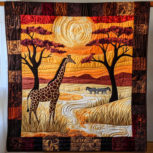 Giraffe In Sunset WY1808005CL Quilt