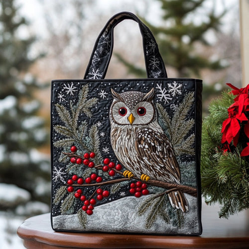 Frosted Owl XR0710013CL Quilted Tote Bag