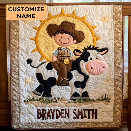 Little Ranch Rider WY2507045CL Personalized Baby Quilt