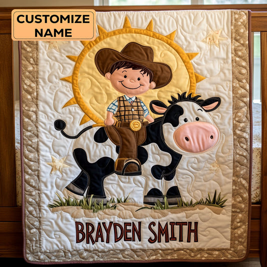 Little Ranch Rider WY2507045CL Personalized Baby Quilt