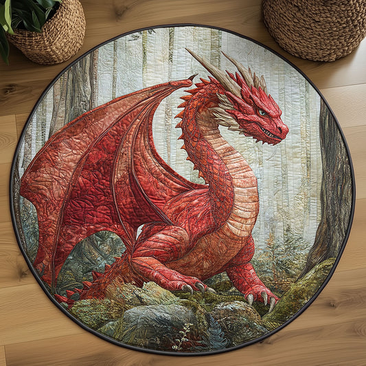 Fire Dragon WJ2203071CL Quilted Round Mat