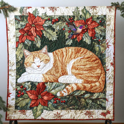 Orange Cat Sleeping Christmas WP0411016CL Quilt