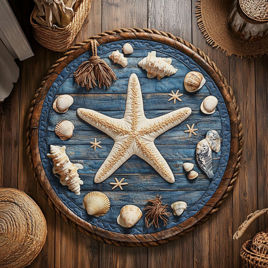 Seaside Treasure Star WY0107012CL Quilted Round Mat