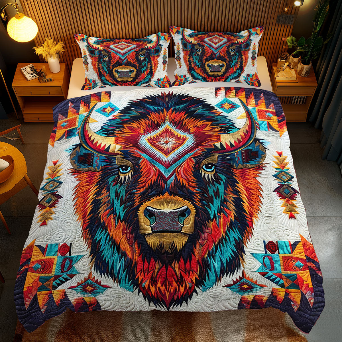 Bison Native American WJ2312026CL Duvet Cover Set