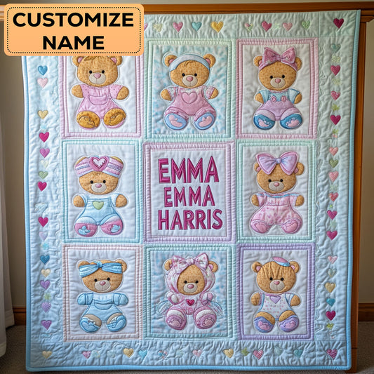 Sweet Bear CW2407018CL Personalized Baby Quilt