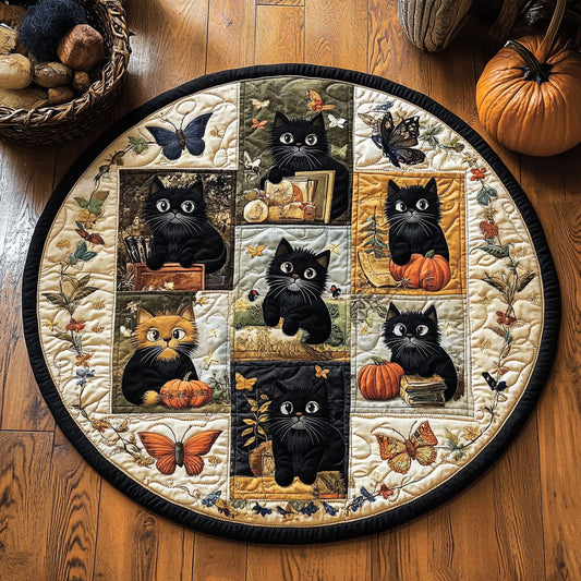 Black Cat WY0608012CL Quilted Round Mat