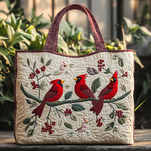Cardinal Crimson Branch WN0310007CL Quilted Tote Bag
