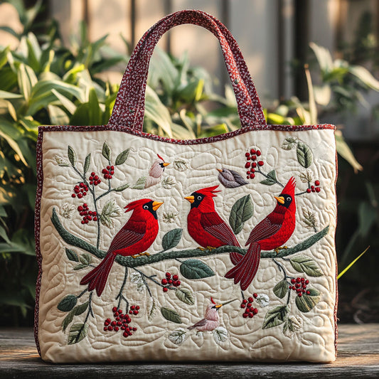 Cardinal Crimson Branch WN0310007CL Quilted Tote Bag