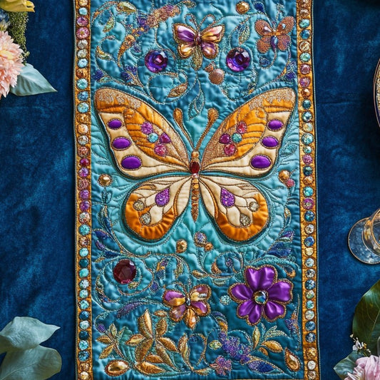Glittering Butterfly WY0506029CL Quilted Table Runner