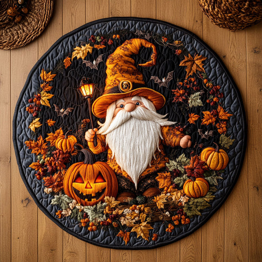Jack O Lantern Gnome WY0508066CL Quilted Round Mat