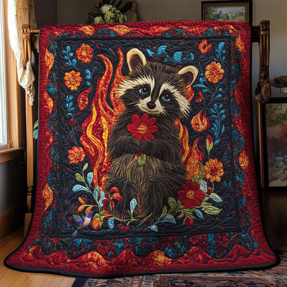 Flame Raccoon WY2012045CL Quilt