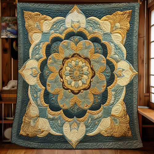 Royal Teal Flower WY2702114CL Quilt