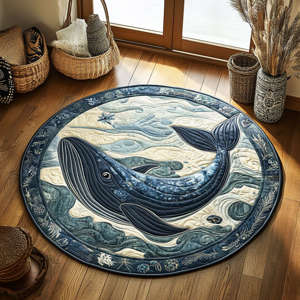 Glorious Whale WY1706057CL Quilted Round Mat