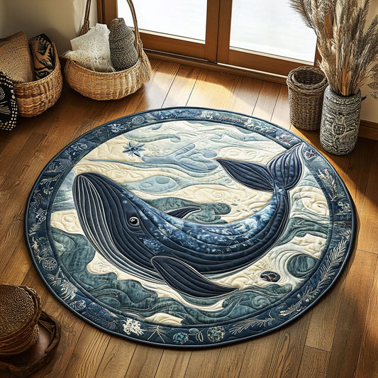 Glorious Whale WY1706057CL Quilted Round Mat