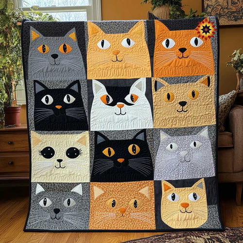 Playful Cat Expressions WN2510041CL Quilt