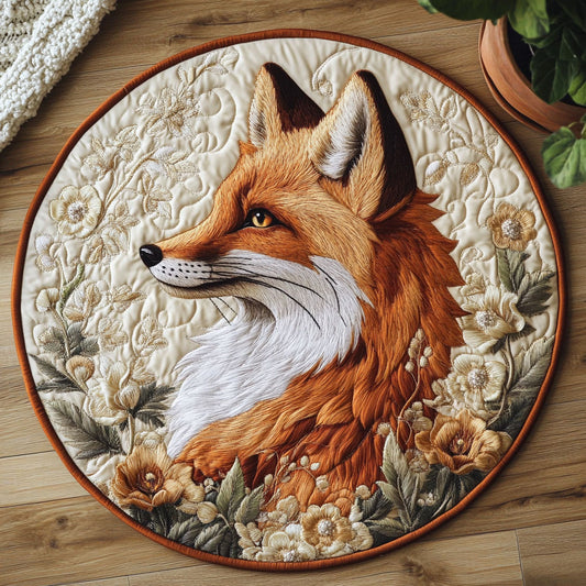 Floral Fox CW1005049CL Quilted Round Mat
