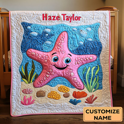 Pinky Starfish WN2907077CL Personalized Baby Quilt