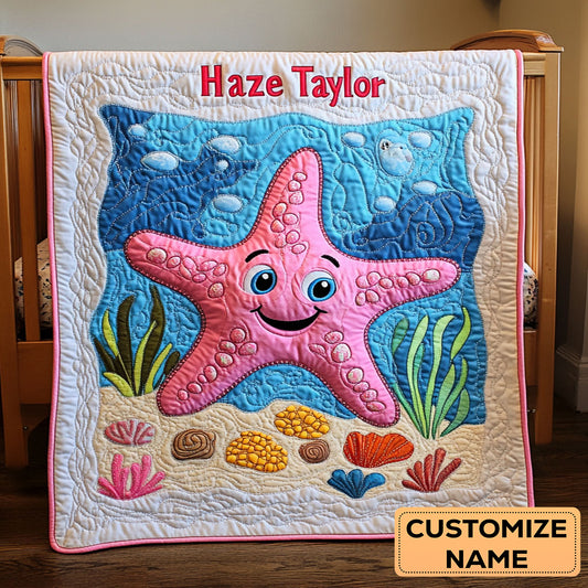 Pinky Starfish WN2907077CL Personalized Baby Quilt