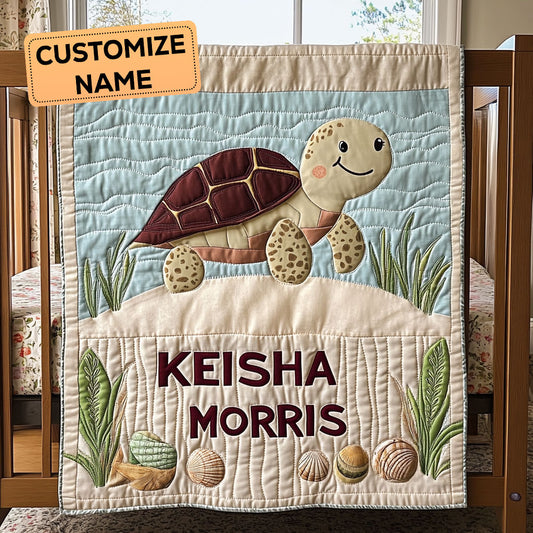 Turtle Tide CP2607012CL Personalized Baby Quilt