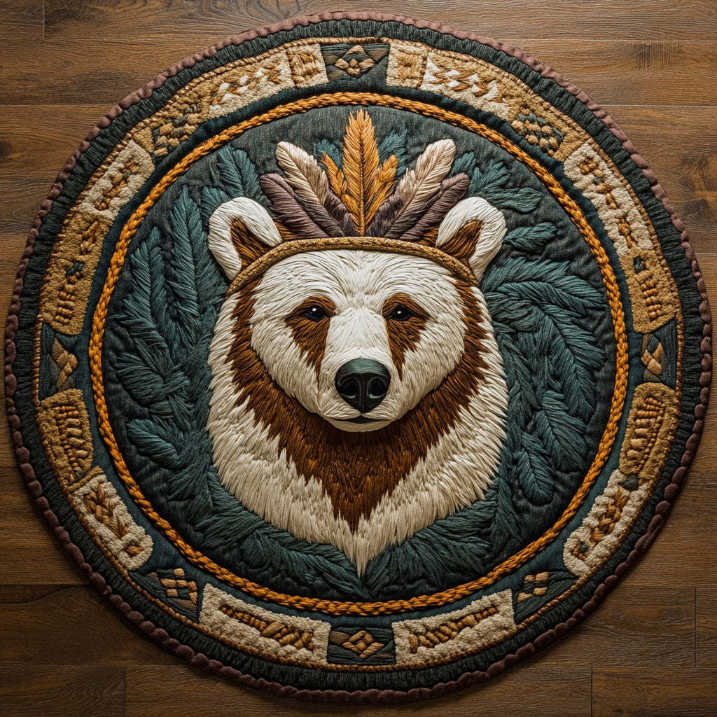 Spirit Bear WN2008108CL Quilted Round Mat