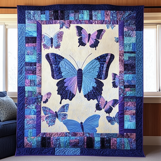 Blue And Purple Butterflies XR1010004CL Quilt