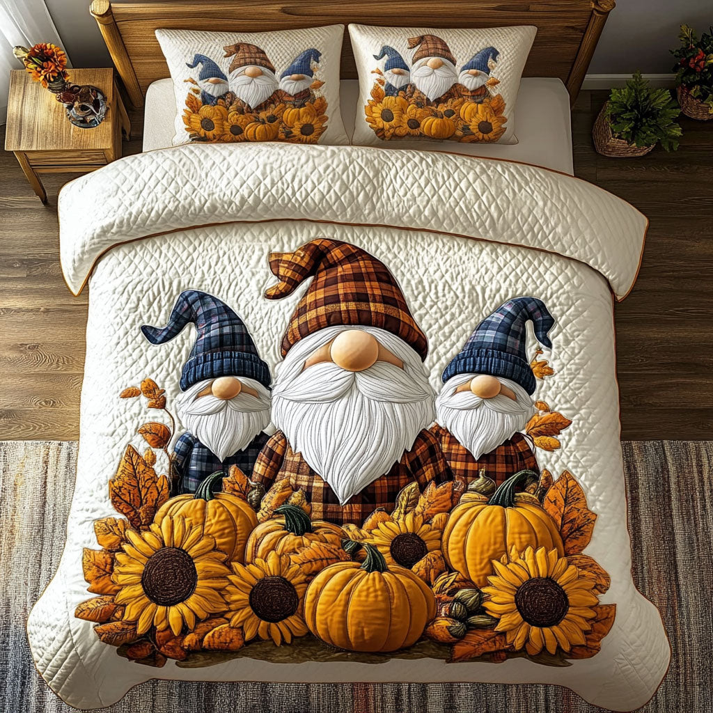 Gnome Trio in Bloom DH2509013CL Duvet Cover Set