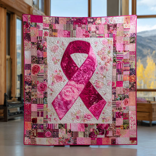 Pink Ribbon Bloom CW2609039CL Quilt