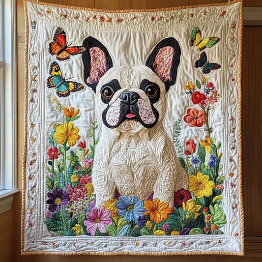Bulldog Floral Garden CW0907007CL Quilt