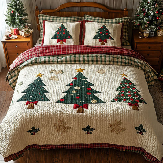 Snowflake Patch Christmas Tree WN1211099CL Duvet Cover Set