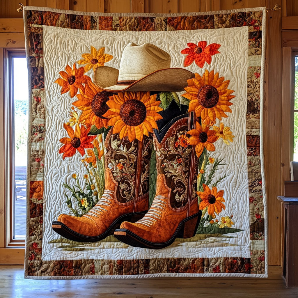 Floral Cowboy Boots CW0107021CL Quilt