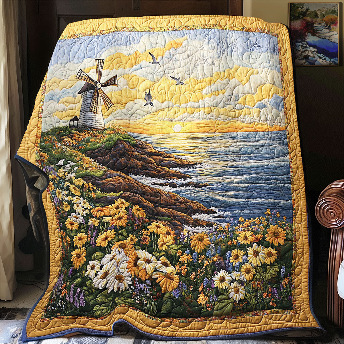 Peaceful Windmill WY2103061CL Quilt