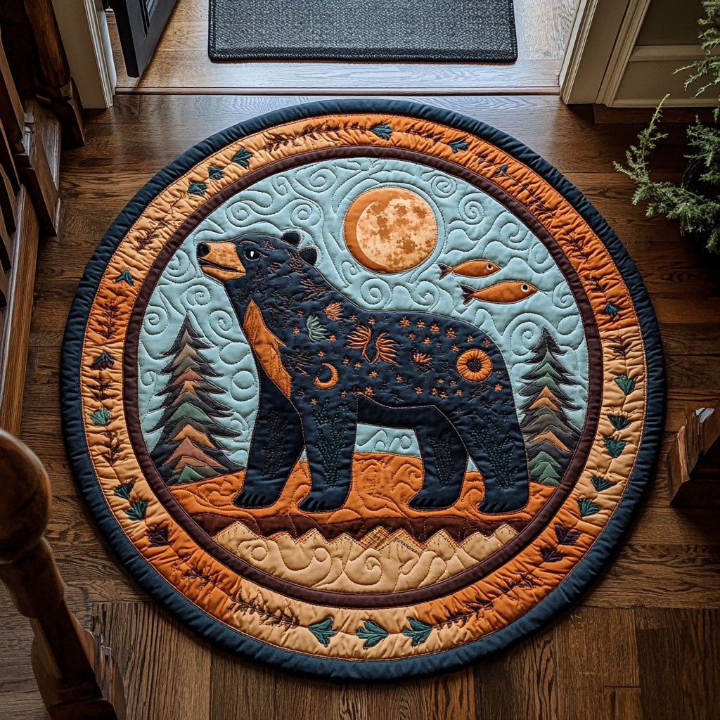 Celestial Bear Path CP2207050CL Quilted Round Mat